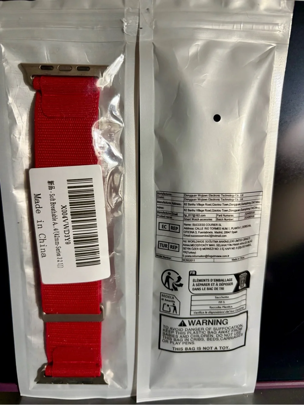 Two Alpine Loop Nylon Bands 1 Red & 1 Black for Apple Ultra 3 - 49mm Generic